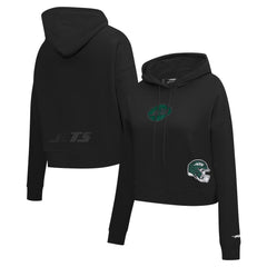 Pro Standard Women's Jeweled Cropped Pullover Hoodie - New York Jets