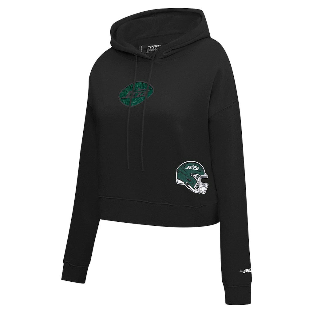 Pro Standard Women's Jeweled Cropped Pullover Hoodie - New York Jets