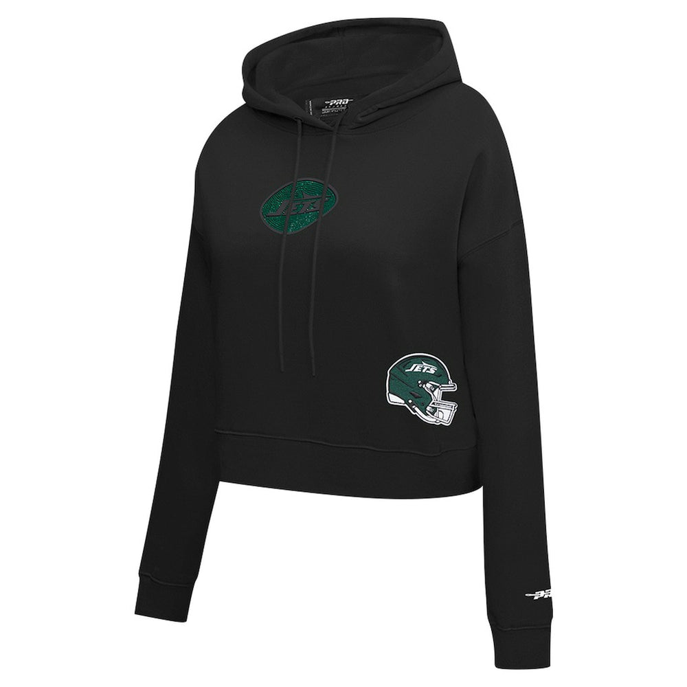 Pro Standard Women's Jeweled Cropped Pullover Hoodie - New York Jets