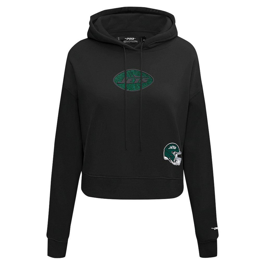 Pro Standard Women's Jeweled Cropped Pullover Hoodie - New York Jets