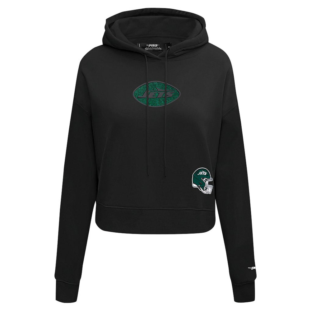 Pro Standard Women's Jeweled Cropped Pullover Hoodie - New York Jets