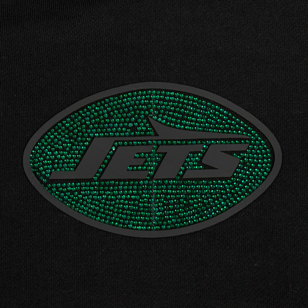 Pro Standard Women's Jeweled Cropped Pullover Hoodie - New York Jets