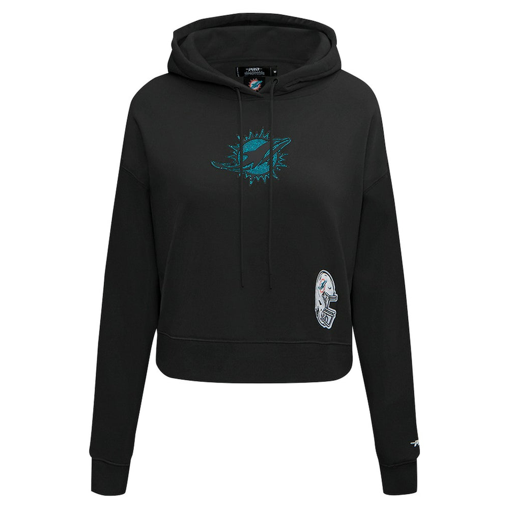 Pro Standard Women's Jeweled Cropped Pullover Hoodie - Miami Dolphins