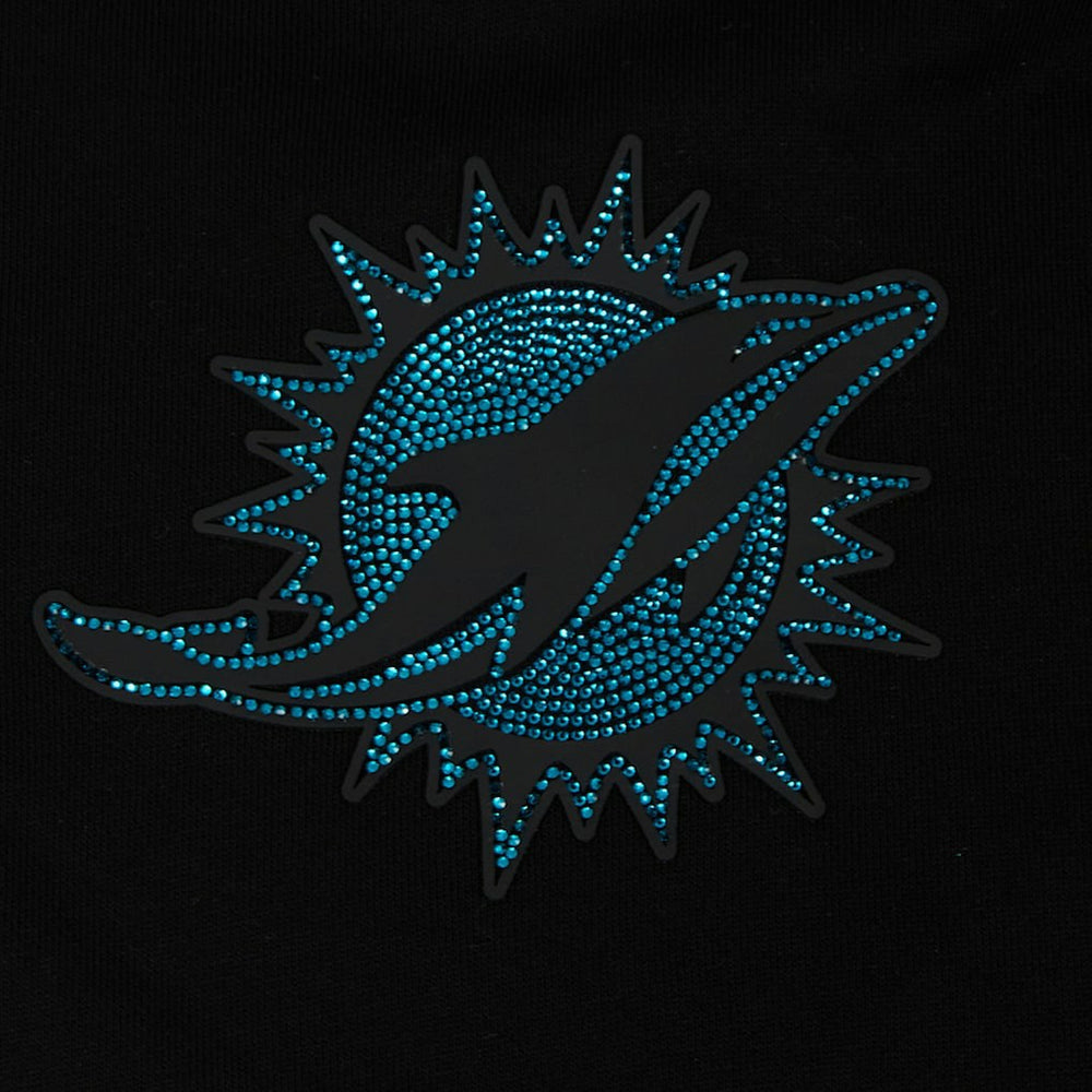 Pro Standard Women's Jeweled Cropped Pullover Hoodie - Miami Dolphins