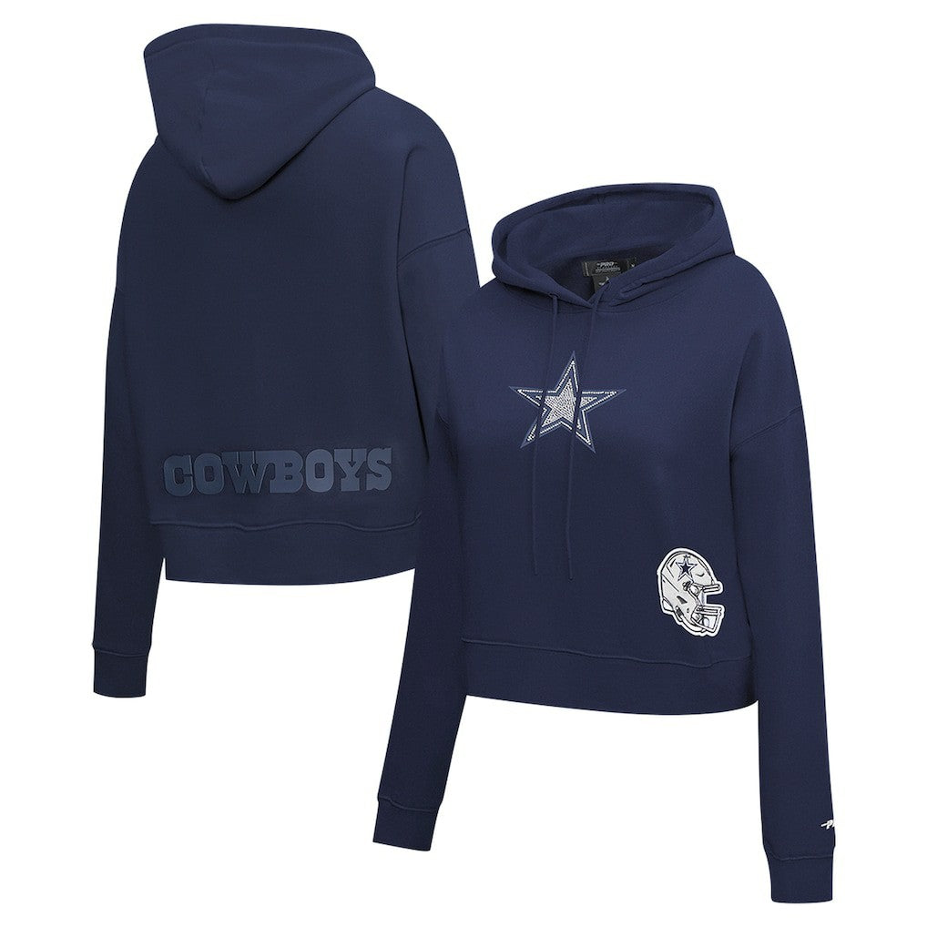 Pro Standard Women's Jeweled Cropped Pullover Hoodie - Dallas Cowboys