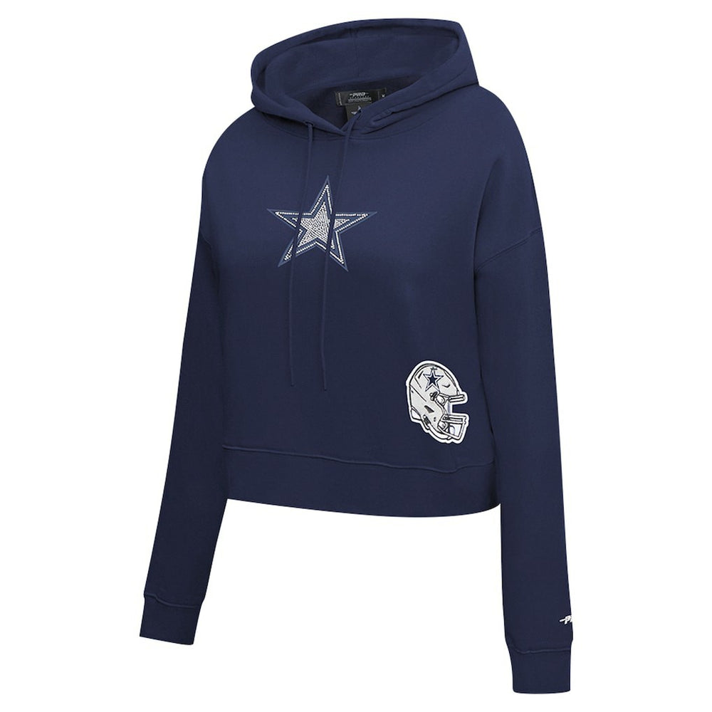Pro Standard Women's Jeweled Cropped Pullover Hoodie - Dallas Cowboys
