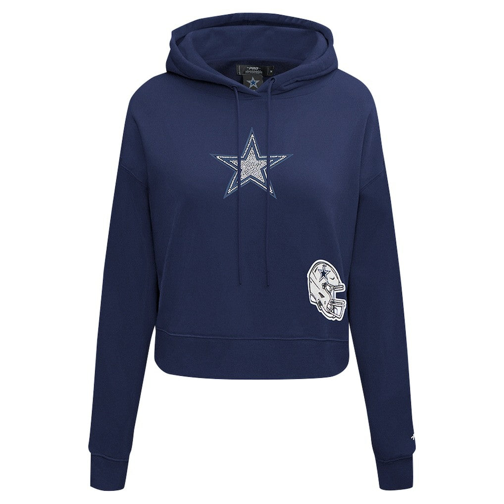 Pro Standard Women's Jeweled Cropped Pullover Hoodie - Dallas Cowboys