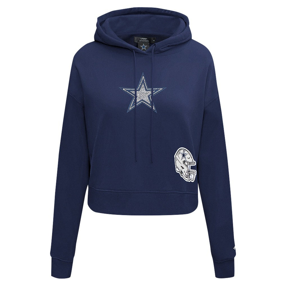 Pro Standard Women's Jeweled Cropped Pullover Hoodie - Dallas Cowboys