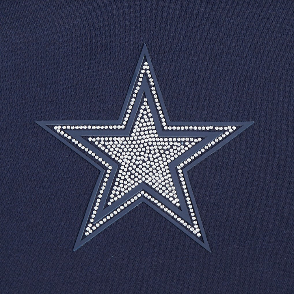 Pro Standard Women's Jeweled Cropped Pullover Hoodie - Dallas Cowboys
