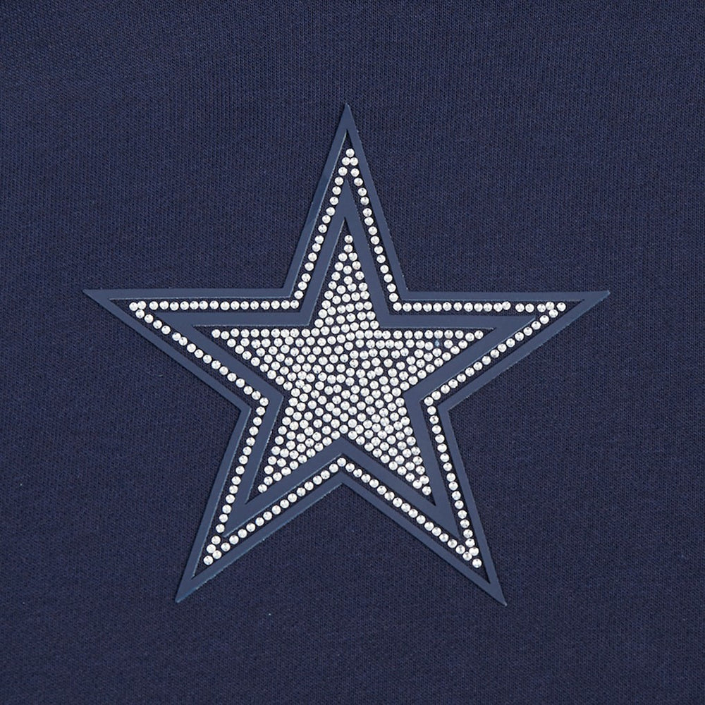 Pro Standard Women's Jeweled Cropped Pullover Hoodie - Dallas Cowboys