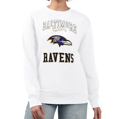 G-III 4Her by Carl Banks Women's Team Logo Graphic Tri-Blend Pullover Sweatshirt - Baltimore Ravens