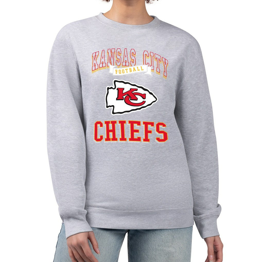 G-III 4Her by Carl Banks Women's Team Logo Graphic Tri-Blend Pullover Sweatshirt - Kansas City Chiefs
