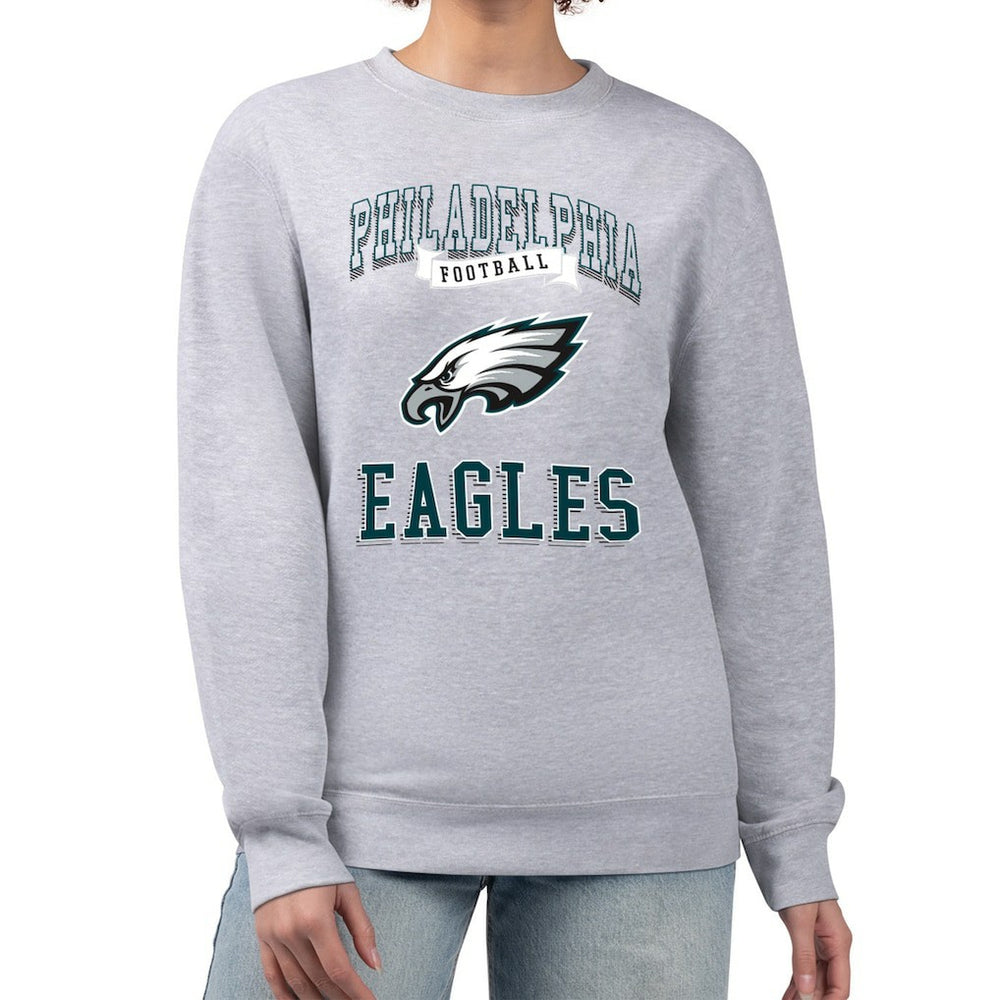 G-III 4Her by Carl Banks Women's Team Logo Graphic Tri-Blend Pullover Sweatshirt - Philadelphia Eagles
