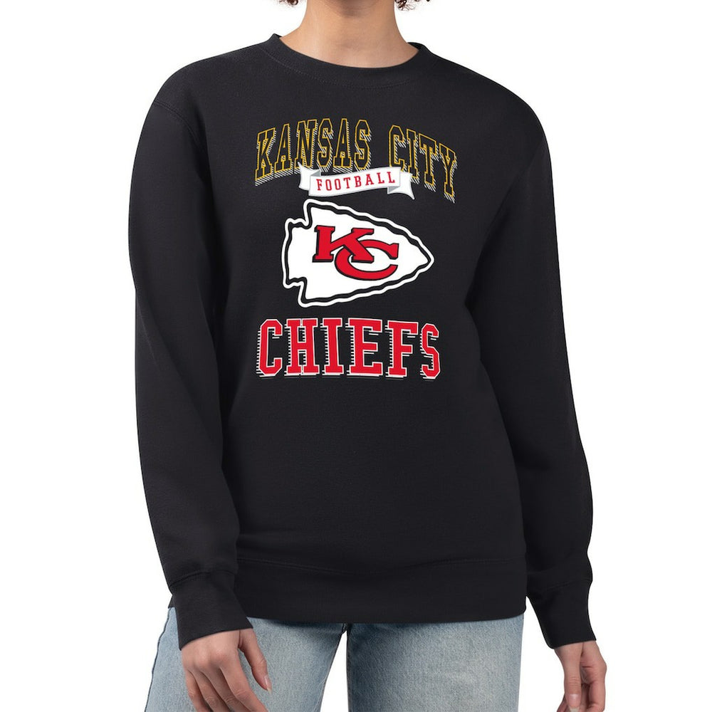 G-III 4Her by Carl Banks Women's Team Logo Graphic Tri-Blend Pullover Sweatshirt - Kansas City Chiefs