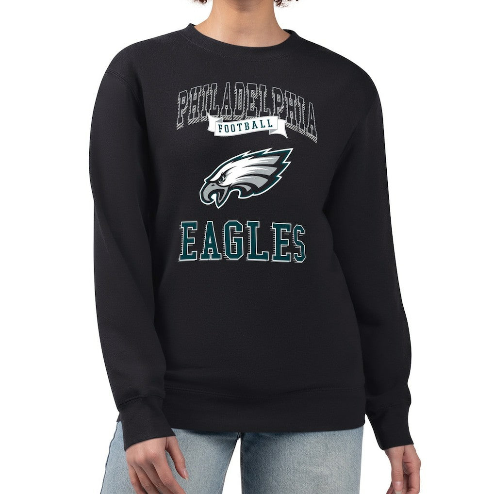 G-III 4Her by Carl Banks Women's Team Logo Graphic Tri-Blend Pullover Sweatshirt - Philadelphia Eagles