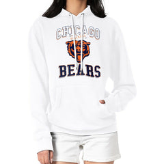G-III 4Her by Carl Banks Women's Team Logo Graphic Fleece Tri-Blend Pullover Hoodie - Chicago Bears