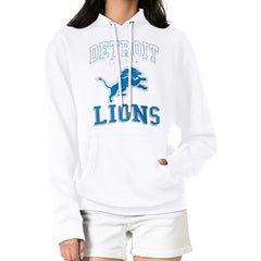 G-III 4Her by Carl Banks Women's Team Logo Graphic Fleece Tri-Blend Pullover Hoodie - Detroit Lions