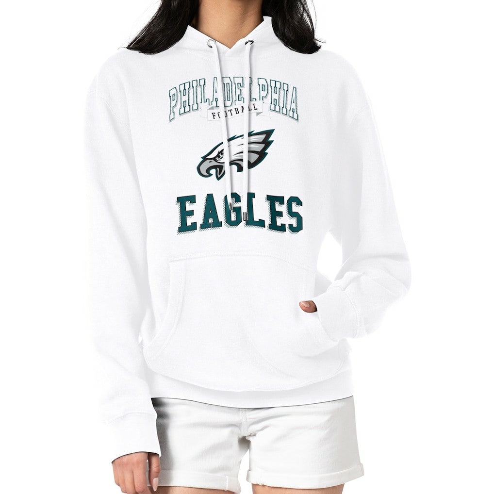G-III 4Her by Carl Banks Women's Team Logo Graphic Fleece Tri-Blend Pullover Hoodie - Philadelphia Eagles