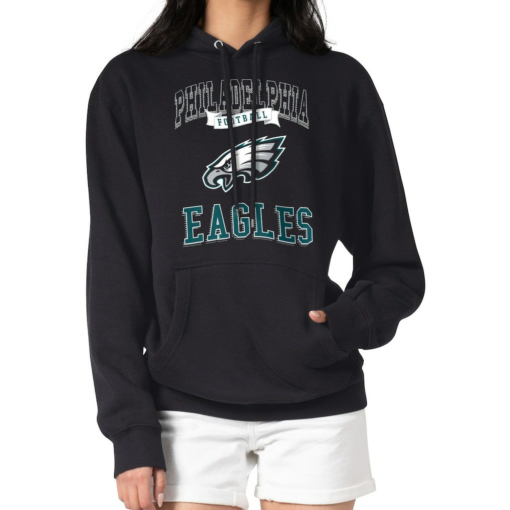 G-III 4Her by Carl Banks Women's Team Logo Graphic Fleece Tri-Blend Pullover Hoodie - Philadelphia Eagles