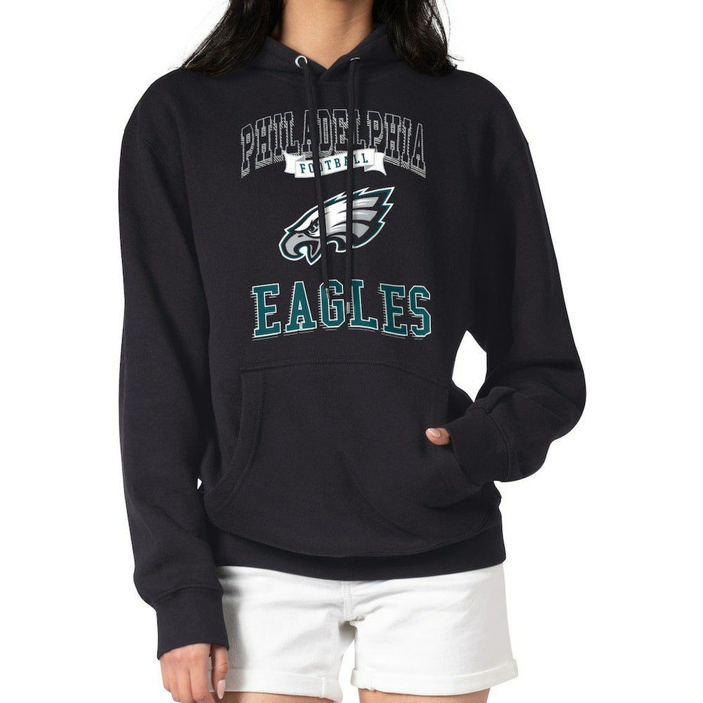 G-III 4Her by Carl Banks Women's Team Logo Graphic Fleece Tri-Blend Pullover Hoodie - Philadelphia Eagles