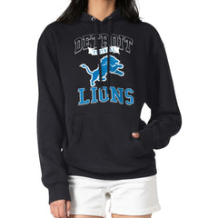 G-III 4Her by Carl Banks Women's Team Logo Graphic Fleece Tri-Blend Pullover Hoodie - Detroit Lions