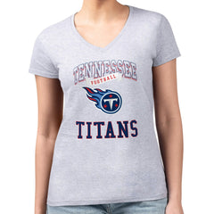 G-III 4Her by Carl Banks Women's Super-Slim Fit Lightweight Team Logo Graphic V-Neck T-Shirt - Tennessee Titans