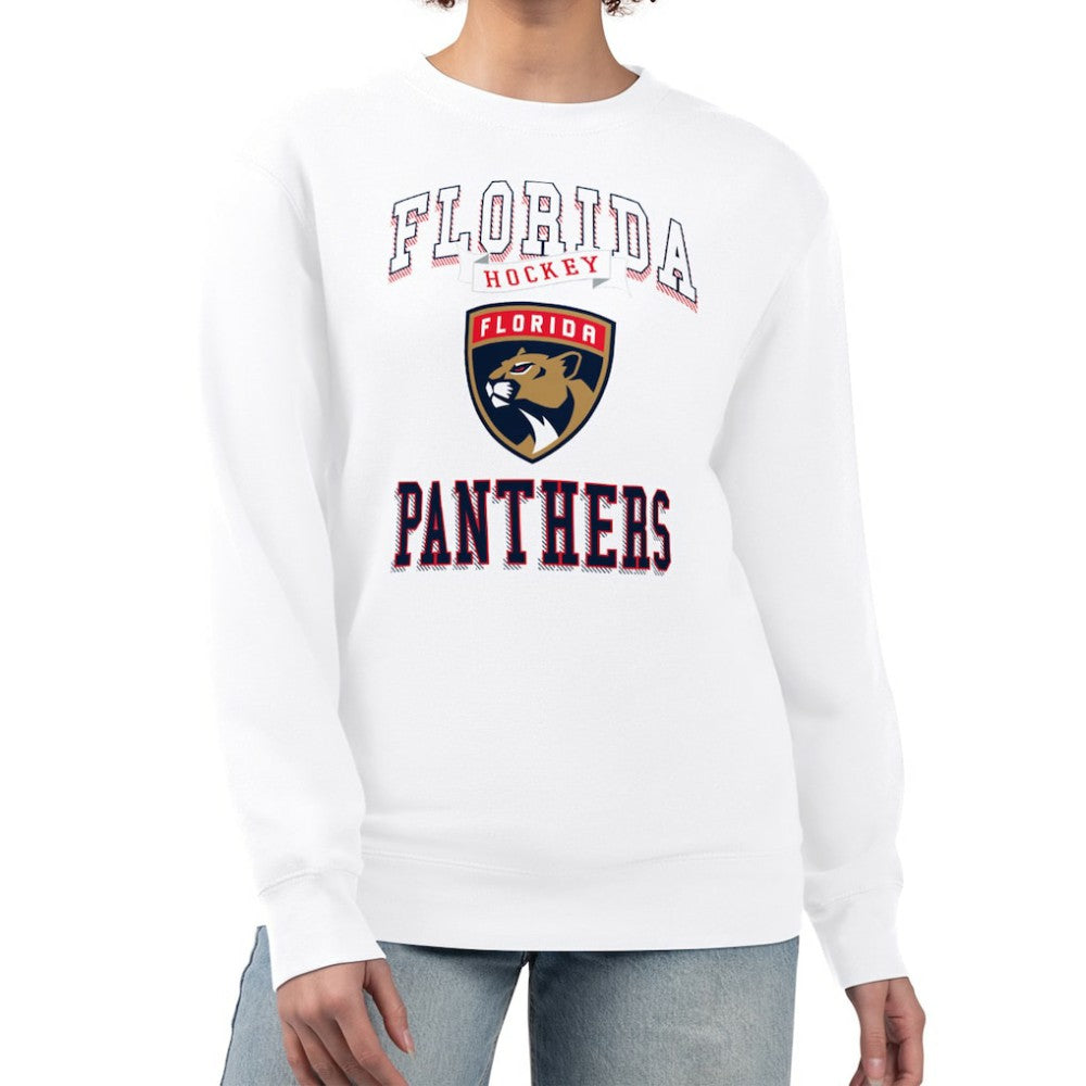 NHL White Florida Panthers G-III 4Her by Carl Banks Women's Team Logo Tri-Blend Fleece Pullover Sweatshirt
