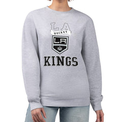 NHL Heather Gray Los Angeles Kings G-III 4Her by Carl Banks Women's Team Logo Tri-Blend Fleece Pullover Sweatshirt