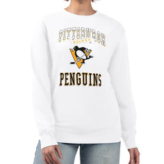 NHL White Pittsburgh Penguins G-III 4Her by Carl Banks Women's Team Logo Tri-Blend Fleece Pullover Sweatshirt