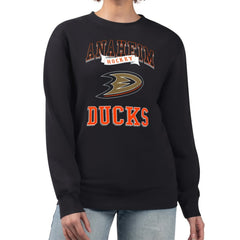 NHL Black Anaheim Ducks G-III 4Her by Carl Banks Women's Team Logo Tri-Blend Fleece Pullover Sweatshirt