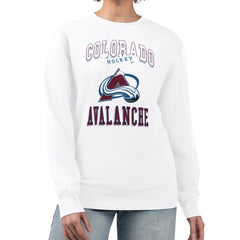 NHL White Colorado Avalanche G-III 4Her by Carl Banks Women's Team Logo Tri-Blend Fleece Pullover Sweatshirt