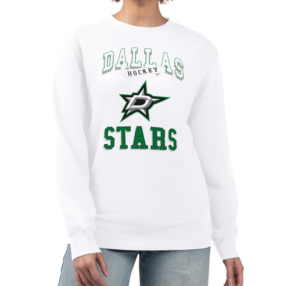 NHL White Dallas Stars G-III 4Her by Carl Banks Women's Team Logo Tri-Blend Fleece Pullover Sweatshirt