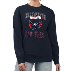 NHL Navy Washington Capitals G-III 4Her by Carl Banks Women's Team Logo Tri-Blend Fleece Pullover Sweatshirt