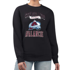 NHL Black Colorado Avalanche G-III 4Her by Carl Banks Women's Team Logo Tri-Blend Fleece Pullover Sweatshirt