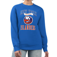 NHL Royal New York Islanders G-III 4Her by Carl Banks Women's Team Logo Tri-Blend Fleece Pullover Sweatshirt