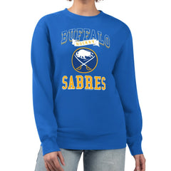 NHL Royal Buffalo Sabres G-III 4Her by Carl Banks Women's Team Logo Tri-Blend Fleece Pullover Sweatshirt