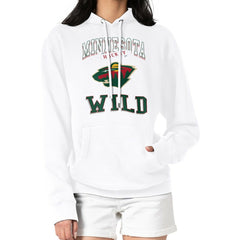 NHL White Minnesota Wild G-III 4Her by Carl Banks Women's Team Logo Tri-Blend Fleece Pullover Hoodie