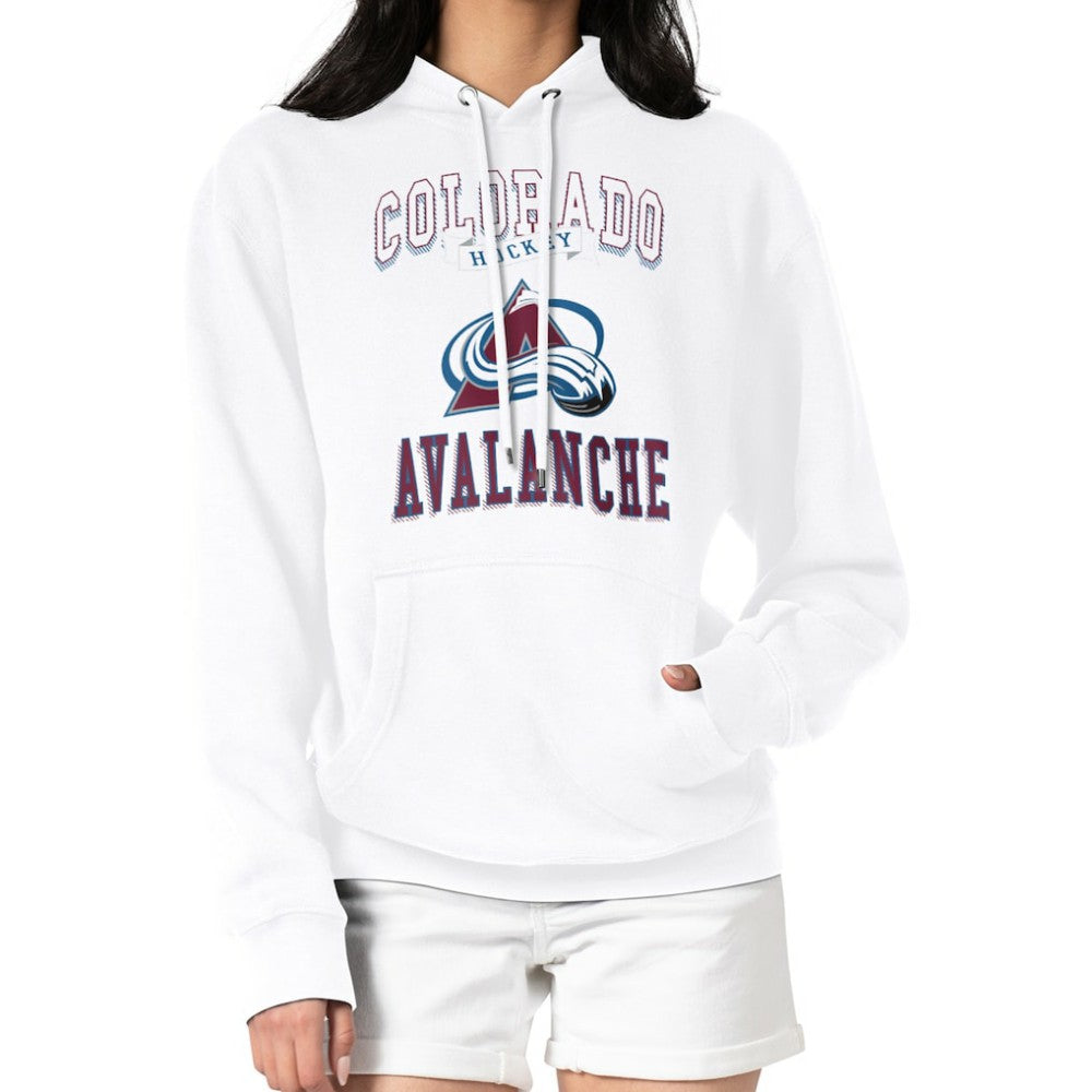 NHL White Colorado Avalanche G-III 4Her by Carl Banks Women's Team Logo Tri-Blend Fleece Pullover Hoodie