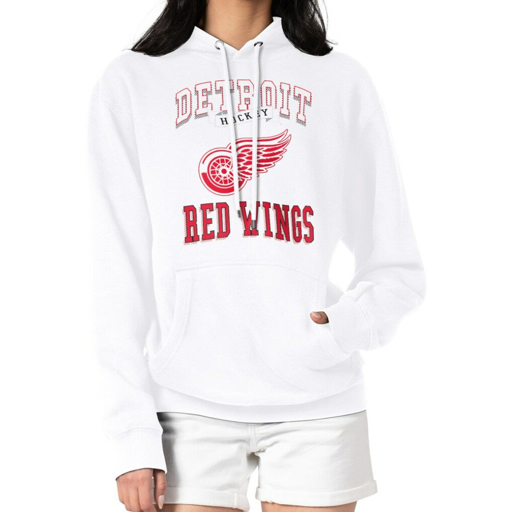 NHL White Detroit Red Wings G-III 4Her by Carl Banks Women's Team Logo Tri-Blend Fleece Pullover Hoodie