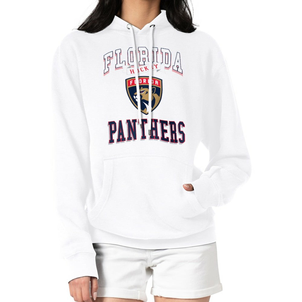 NHL White Florida Panthers G-III 4Her by Carl Banks Women's Team Logo Tri-Blend Fleece Pullover Hoodie