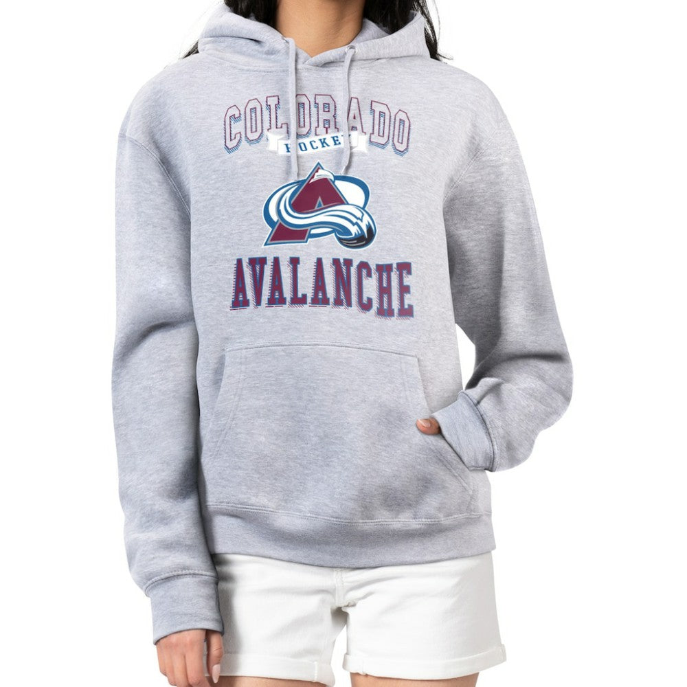 NHL Heather Gray Colorado Avalanche G-III 4Her by Carl Banks Women's Team Logo Tri-Blend Fleece Pullover Hoodie