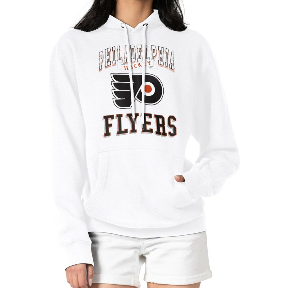 NHL White Philadelphia Flyers G-III 4Her by Carl Banks Women's Team Logo Tri-Blend Fleece Pullover Hoodie