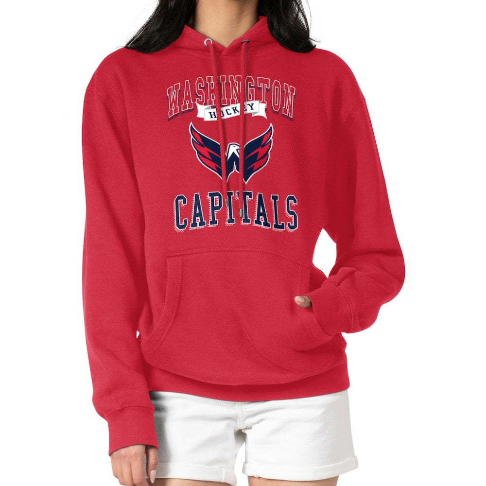 NHL Red Washington Capitals G-III 4Her by Carl Banks Women's Team Logo Tri-Blend Fleece Pullover Hoodie