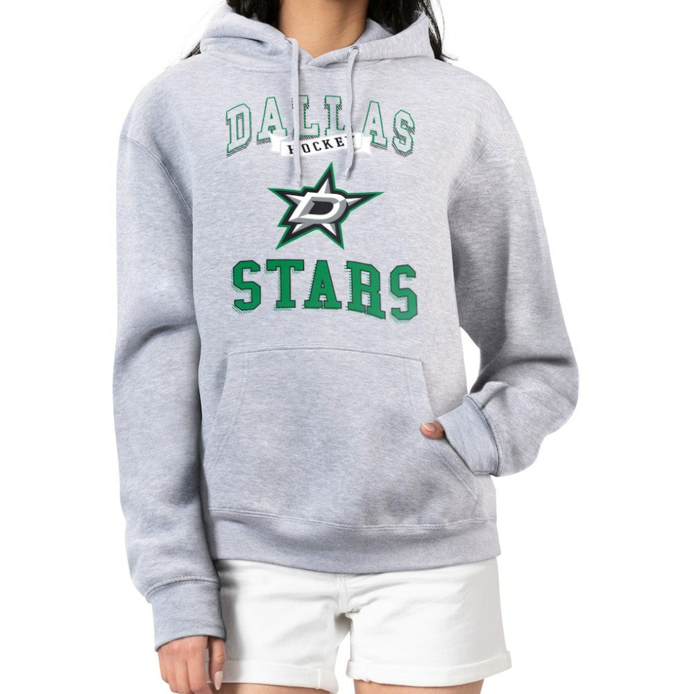 NHL Heather Gray Dallas Stars G-III 4Her by Carl Banks Women's Team Logo Tri-Blend Fleece Pullover Hoodie