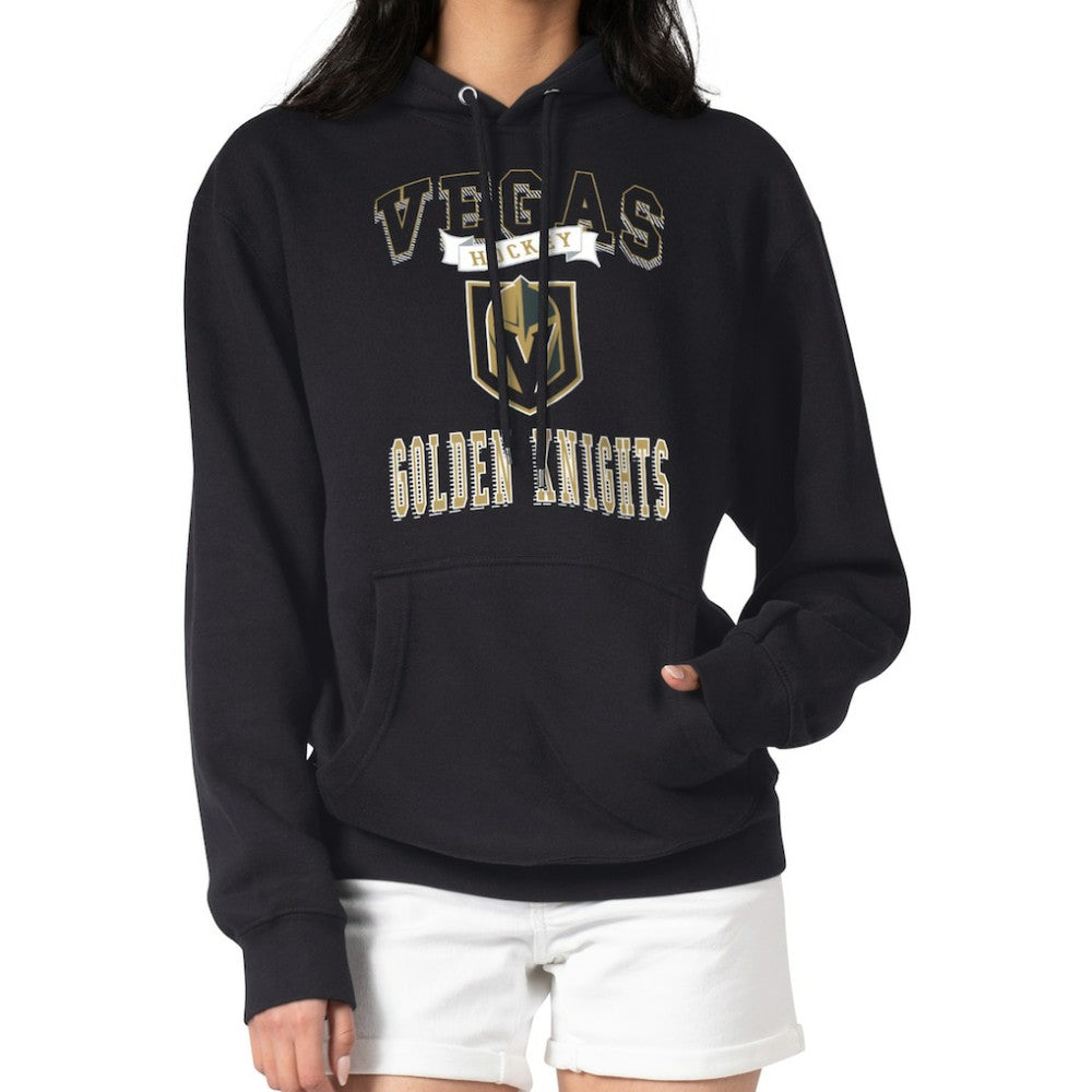 NHL Black Vegas Golden Knights G-III 4Her by Carl Banks Women's Team Logo Tri-Blend Fleece Pullover Hoodie