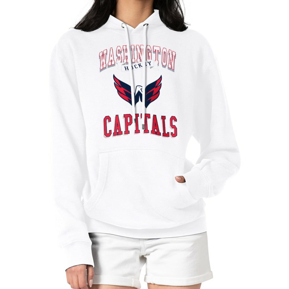 NHL White Washington Capitals G-III 4Her by Carl Banks Women's Team Logo Tri-Blend Fleece Pullover Hoodie