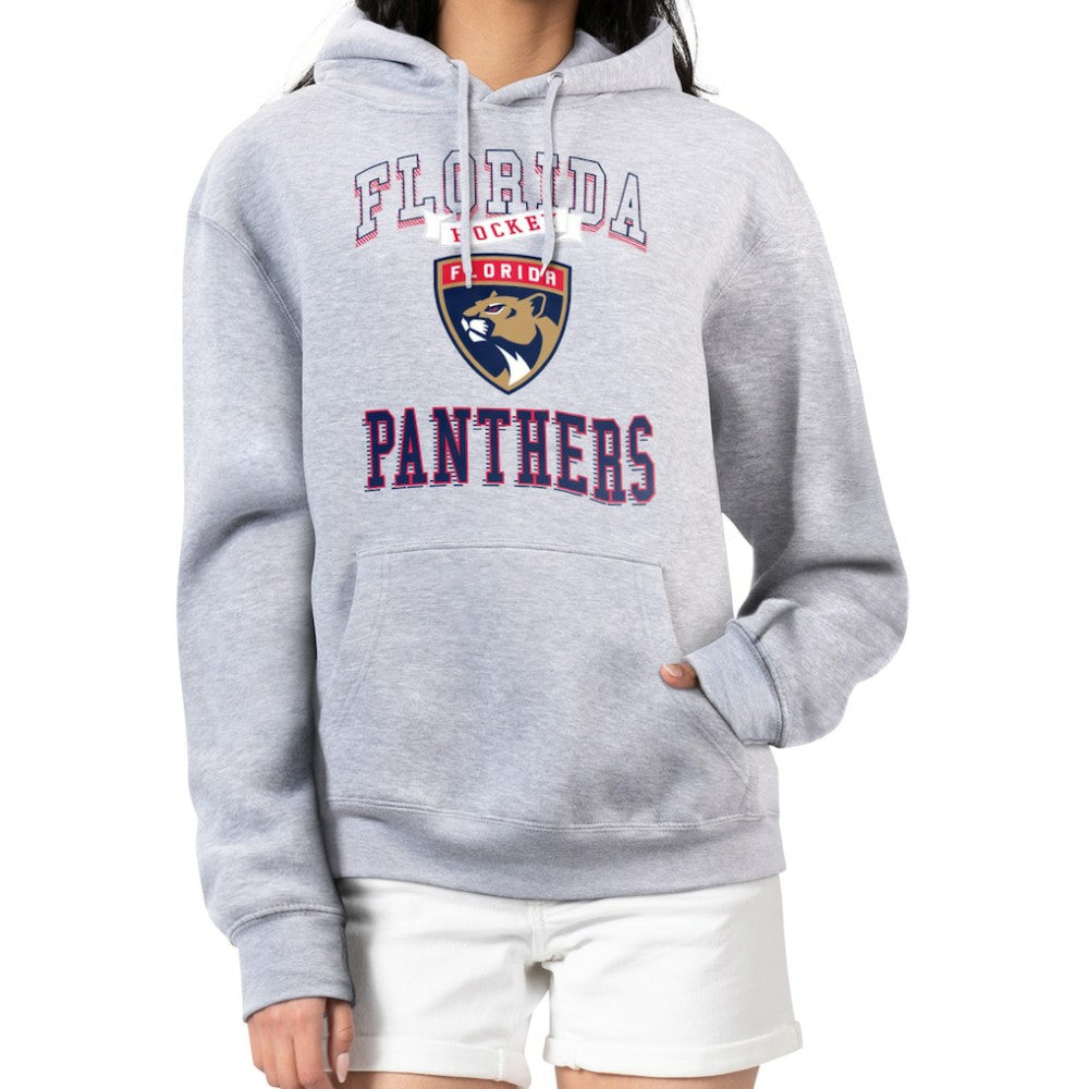 NHL Heather Gray Florida Panthers G-III 4Her by Carl Banks Women's Team Logo Tri-Blend Fleece Pullover Hoodie