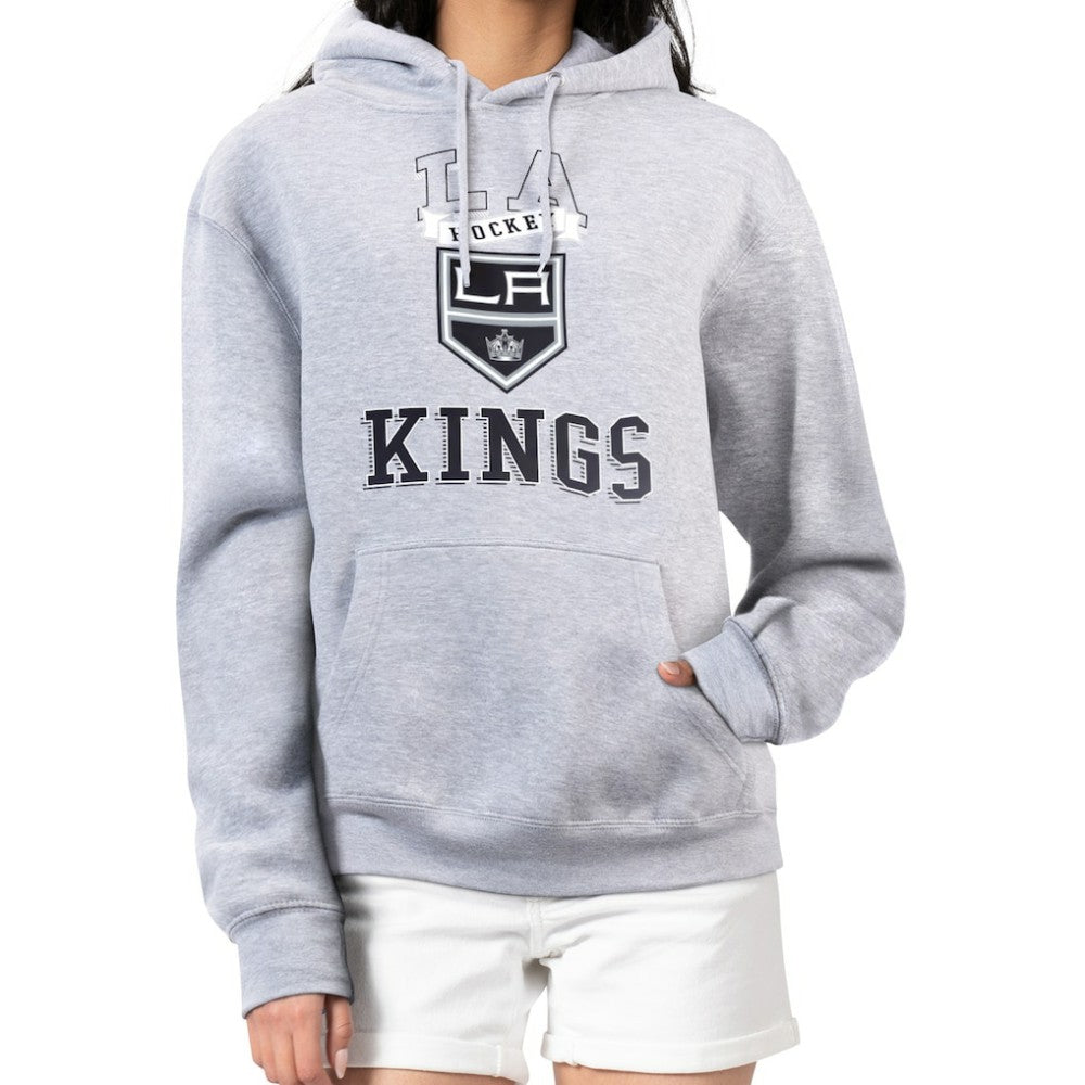 NHL Heather Gray Los Angeles Kings G-III 4Her by Carl Banks Women's Team Logo Tri-Blend Fleece Pullover Hoodie