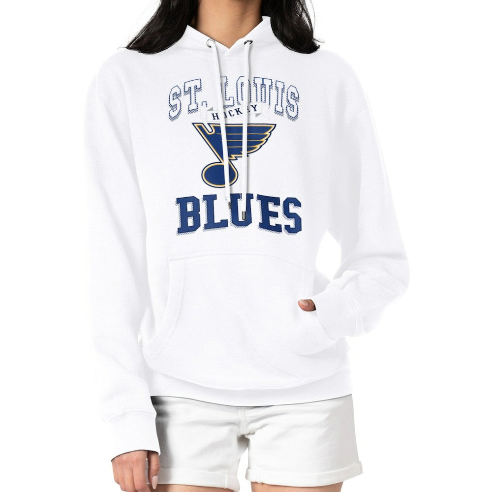 NHL White St. Louis Blues G-III 4Her by Carl Banks Women's Team Logo Tri-Blend Fleece Pullover Hoodie
