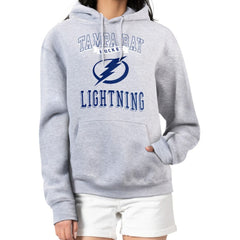 NHL Heather Gray Tampa Bay Lightning G-III 4Her by Carl Banks Women's Team Logo Tri-Blend Fleece Pullover Hoodie